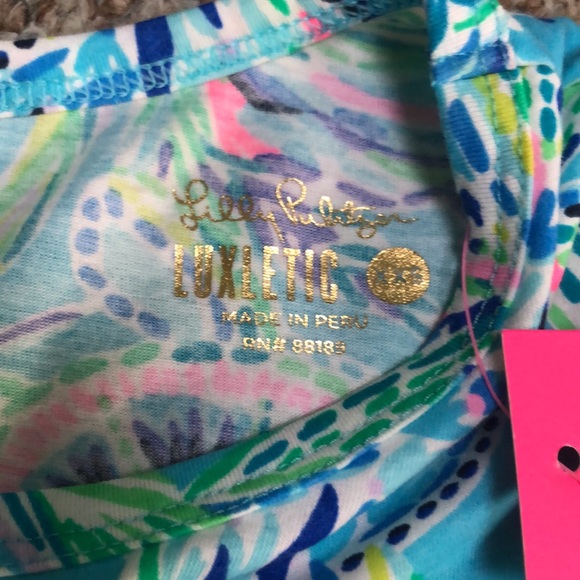 Lily Pulitzer Greer Luxletic Tank Bermuda Blue Turtle size XXS - Picture 2 of 9